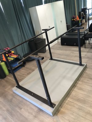 Exercise platform modification - My customer needed her exercise platform wider for these new bars. The update is aesthetically pleasing for her physical therapy office. She was very happy with her modified platform. Exercise platform modification - My customer needed her exercise platform wider for these new bars. The update is aesthetically pleasing for her physical therapy office. She was very happy with her modified platform.