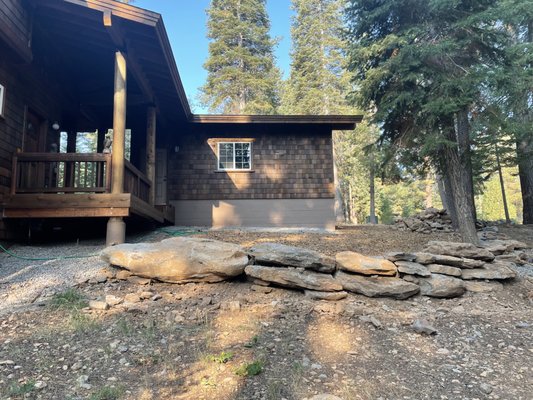 Tahoe Donner Detached Garage - We built this detached Garage with an attached walkway to the main house from the ground up. First, we worked with the local utility companies to reroute the utilities away from the new foundation. Next, we pored the concrete, framed and sided the garage. Finally, we ran the electrical and did all the finishing carpentry. Tahoe Donner Detached Garage - We built this detached Garage with an attached walkway to the main house from the ground up. First, we worked with the local utility companies to reroute the utilities away from the new foundation. Next, we pored the concrete, framed and sided the garage. Finally, we ran the electrical and did all the finishing carpentry.