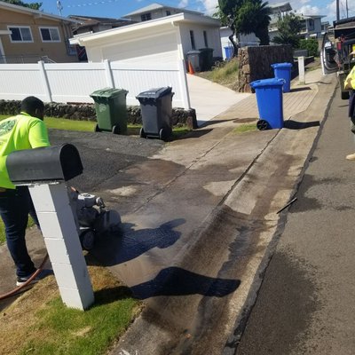 Concrete apron repair - THIS LITTLE DEMO PROJECT IN FOSTER VILLAGE  CUT THE SIDEWALK AND RESLOPE THE CONCRERE