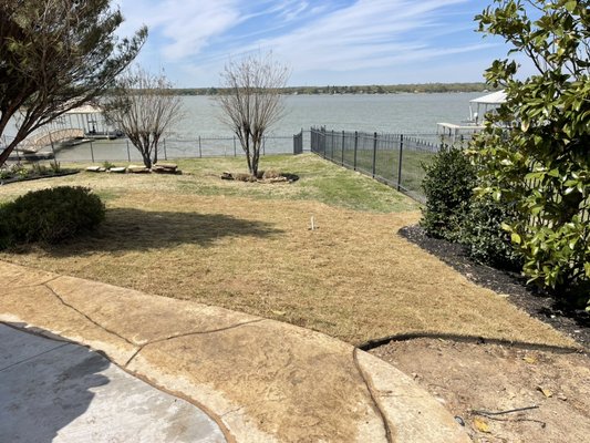 Sod installation, before and after - The lawn was damaged doing construction and we got it fix after the construction.