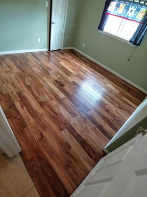 Natural Acacia Flooring Installation - Beautiful natural Acacia. We actually did 6 separate areas, I'm kind of heartbroken now that I realized I didn't take pictures of the other areas. It turned out absolutely beautiful!