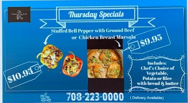 Thursday Special - Call to customize your order