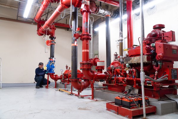 Fire Sprinkler System Repair: Cla-Val Replacement - Replacement of valve (not pictured) that was failing.