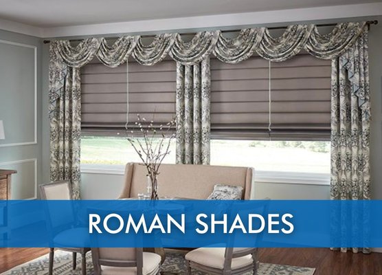 Roman Shades - One of the most commonly used varieties of residential window treatments – they have a timeless and homely appeal. These shades are divided into different horizontal breaks so that we can lower or raise them easily. Mostly, a single piece of fabric is used in the entire shade. They can be ultra-chic and modern to classy and homely. Roman Shades - One of the most commonly used varieties of residential window treatments – they have a timeless and homely appeal. These shades are divided into different horizontal breaks so that we can lower or raise them easily. Mostly, a single piece of fabric is used in the entire shade. They can be ultra-chic and modern to classy and homely.