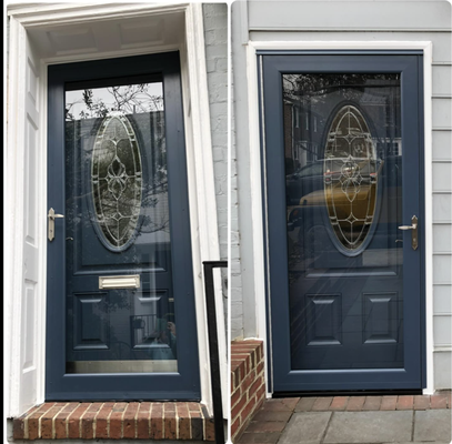 Door Installation - Instant facelift for this already beautiful, 1940’s home in Old Town Alexandria, VA. The new doors and windows add beauty, efficiency, and ease of use for years to come. We also upgraded their shutters to match the new doors.