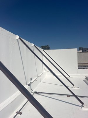 Commercial Roofing System - White Single-Ply PVC IB Roof System - BYLTup roofing technicians carefully removed existing cap sheet roof, completed lumber replacement and AC and skylight curbs, then installed a commercial roofing system which included a mechanically attached 50 MIL single-ply PVC IB Roofing System membrane over 1/4" Dens Deck at this ACE Hardware property. Commercial Roofing System - White Single-Ply PVC IB Roof System - BYLTup roofing technicians carefully removed existing cap sheet roof, completed lumber replacement and AC and skylight curbs, then installed a commercial roofing system which included a mechanically attached 50 MIL single-ply PVC IB Roofing System membrane over 1/4" Dens Deck at this ACE Hardware property.