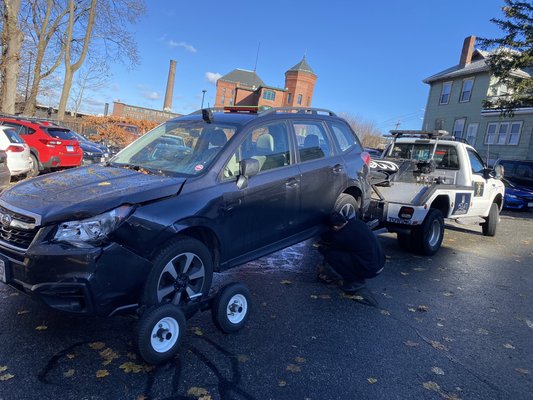 rebuilding and painting - One vehicle was taken from one body shop to another body shop and the other vehicle was given roadside assistance to the mechanics shop.

Both owners were happy with our quality and efficient service