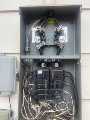 200 amp service upgrade from 100 amp. - This was an older 100 amp service. We changed it out and upgraded it to 200 amp. It was a little difficult because the wires were in a bad spot but we made it work nicely. 200 amp service upgrade from 100 amp. - This was an older 100 amp service. We changed it out and upgraded it to 200 amp. It was a little difficult because the wires were in a bad spot but we made it work nicely.