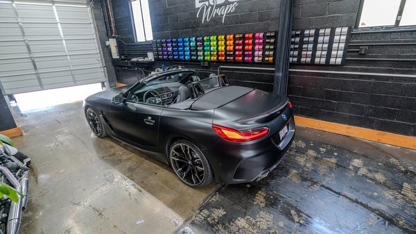 Final special edition frozen black Z4 full stealth PPF - Final edition BMW Z4 with OEM matte black paint protected in Stealth PPF for a sleek finish while preserving the factory appearance. The PPF adds durable protection against rock chips, road debris, and everyday wear while maintaining the vehicle’s original matte look.
EUG Wraps specializes in Color PPF, clear PPF, vinyl wraps, ceramic coatings, window tint, and wheel powder coating. Contact us today for a quote! Final special edition frozen black Z4 full stealth PPF - Final edition BMW Z4 with OEM matte black paint protected in Stealth PPF for a sleek finish while preserving the factory appearance. The PPF adds durable protection against rock chips, road debris, and everyday wear while maintaining the vehicle’s original matte look.
EUG Wraps specializes in Color PPF, clear PPF, vinyl wraps, ceramic coatings, window tint, and wheel powder coating. Contact us today for a quote!