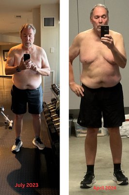 Client 9 months transformation during a road trip! - This client has been with me for about 3 years and in June 2023 decided to go on a road trip. On that day he decided to take his fitness journey seriously and put effort to achieve his goals, even with all the challenges ahead. He is still in the process of where he wants to get, but made lots of progress and as his coach I am very proud. Client 9 months transformation during a road trip! - This client has been with me for about 3 years and in June 2023 decided to go on a road trip. On that day he decided to take his fitness journey seriously and put effort to achieve his goals, even with all the challenges ahead. He is still in the process of where he wants to get, but made lots of progress and as his coach I am very proud.