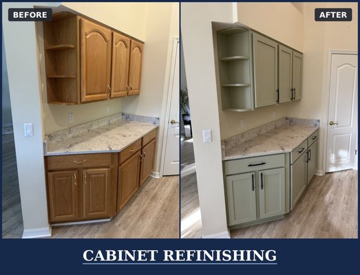 Cabinet Refinishing - A kitchen or bathroom transformation doesn't have to take weeks, or come with sky-high costs, endless disruptions, and unexpected expenses. With Miracle Method's cabinet refinishing, you can achieve a fresh, modern look in just days, without the hassle and stress of a full remodel.
