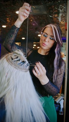 Sew in Hair Extension install - Offering hair services of all types from master colorists and extension specialists. Sew in Hair Extension install - Offering hair services of all types from master colorists and extension specialists.