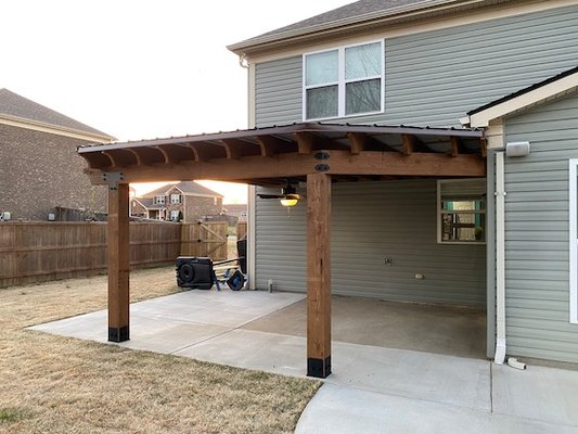 Patio cover - This was a really cool project that was built out of western red cedar. Patio cover - This was a really cool project that was built out of western red cedar.