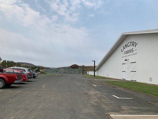 Langtry Farms Logo Painted - We have recently painted our new logo on the side of winery. Langtry Farms Logo Painted - We have recently painted our new logo on the side of winery.