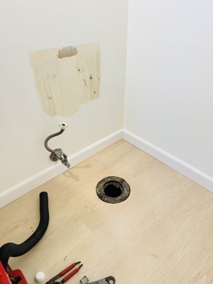Toilet repair or replacement - This job was to remove and replace a toilet for my customer. They just moved into a home and wanted a new toilet for a fresh start. We removed the toilet to inspect the flange and when it was confirmed to be in good condition we set the toilet with an extra thick wax and new closet bolts. We also took the time to address the aged supply system and replaced the supply line as well as the angle stop and decorative escutcheon plate.