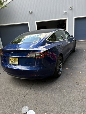 Tesla model 3 - Two stage paint correction. One pass compound second pass polish and also did some wet sanding to remove some scratches. Tesla model 3 - Two stage paint correction. One pass compound second pass polish and also did some wet sanding to remove some scratches.