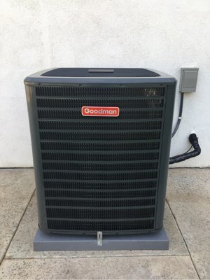 AC Installation - Riverside - High Efficiency Unit - We replaced a 12 year old condensing unit that had a failing compressor. Our new Goodman 16SEER, 2 stage A/C Installation came out perfectly. We connected the needed wiring at the Nest thermostat and furnace to allow our client full control over his new 2 stage unit. Excellent comfort and unparalleled energy-efficiency by Total Air Heating & Air Conditioning. AC Installation - Riverside - High Efficiency Unit - We replaced a 12 year old condensing unit that had a failing compressor. Our new Goodman 16SEER, 2 stage A/C Installation came out perfectly. We connected the needed wiring at the Nest thermostat and furnace to allow our client full control over his new 2 stage unit. Excellent comfort and unparalleled energy-efficiency by Total Air Heating & Air Conditioning.
