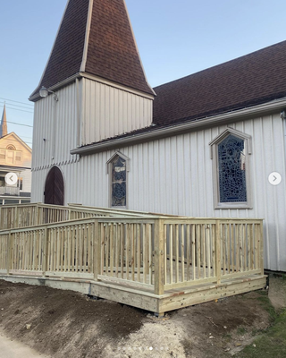 Church of Reconciliation in Webster - Beautiful porch and handicap ramp at the Church of Reconciliation in Webster. 
Licensed and insured. 
Call or text Rick for your free estimate today 774-280-1143