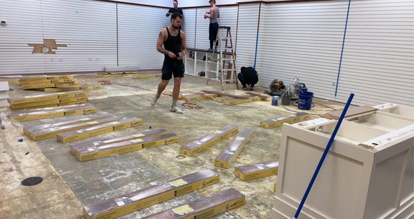 Boise town square mall shop remodel - This project was almost a full gut of the room and remodeling the shop into a new hip and fresh space so the owner could have a nicer and bigger spot to sell his clothes.