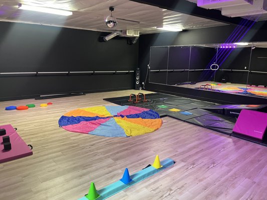 Grown up and Me obstacle course! - A typical obstacle course for our Grown Up and Me classes includes skills for hand/eye coordination, balance, and strength. You also learn basic gymnastics skills like rolls, beginner cartwheels, +more!