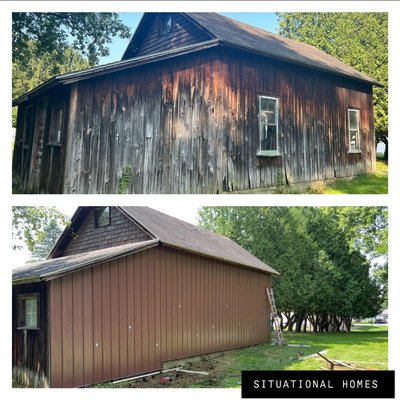 Old barn facelift - Old antique barn exterior remodel with an amazing outcome. This project turned out perfect and the customer is very pleased with the results. Looking forward to more in the future! Old barn facelift - Old antique barn exterior remodel with an amazing outcome. This project turned out perfect and the customer is very pleased with the results. Looking forward to more in the future!