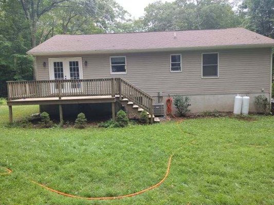 New 20x44 deck! - This customer wanted a new 20x44 deck with a new roof!