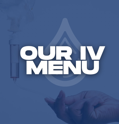 Our IV Menu - Full-service IVs to help treat symptoms of dehydration, hangovers, immunity-boosting for viral illness (i.e. flu, cold, COVID), migraines, food poisoning, post-vacation fatigue, morning sickness, and more. Our IV Menu - Full-service IVs to help treat symptoms of dehydration, hangovers, immunity-boosting for viral illness (i.e. flu, cold, COVID), migraines, food poisoning, post-vacation fatigue, morning sickness, and more.