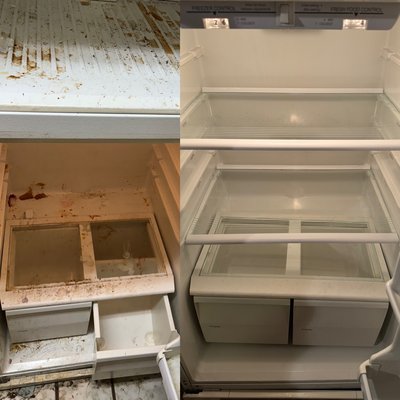 Refrigerator Deep Cleaning Transformation! - Refrigerator Deep Cleaning Transformation!
This project involved a detailed deep cleaning and sanitizing of a refrigerator with heavy food residue, spills, stains, and buildup. All shelves, drawers, compartments, and interior surfaces were thoroughly cleaned and disinfected.
Our team carefully removed stuck-on debris, eliminated odors, and restored the refrigerator to a fresh, hygienic condition. Every surface was cleaned with attention to detail, leaving the appliance spotless and ready for use.
The before-and-after results demonstrate the value of professional deep cleaning and our commitment to creating healthier, cleaner spaces for our clients.
At I Clean Eco Cleaning Services, we take pride in delivering exceptional results and transforming even the toughest cleaning projects. Refrigerator Deep Cleaning Transformation! - Refrigerator Deep Cleaning Transformation!
This project involved a detailed deep cleaning and sanitizing of a refrigerator with heavy food residue, spills, stains, and buildup. All shelves, drawers, compartments, and interior surfaces were thoroughly cleaned and disinfected.
Our team carefully removed stuck-on debris, eliminated odors, and restored the refrigerator to a fresh, hygienic condition. Every surface was cleaned with attention to detail, leaving the appliance spotless and ready for use.
The before-and-after results demonstrate the value of professional deep cleaning and our commitment to creating healthier, cleaner spaces for our clients.
At I Clean Eco Cleaning Services, we take pride in delivering exceptional results and transforming even the toughest cleaning projects.