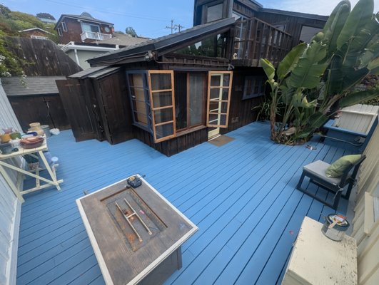 painting the deck - Painting deck with board replacement