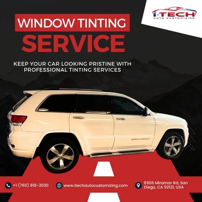 Window Tinting Services - At i-tech Auto Customizing we provide window tint just the way you want it!
Still thinking about it? Here are some of the benefits you will get by getting your car tinted:
🔴 Safety
🔴 Cooler Window Tint – sun shade and UV and heat protection
🔴 Security – makes it difficult to break in
🔴 Enhanced look and privacy
🔴 Increased Interior comfort
🔴 Up to 30% of energy savings
🔴 High Performance – Optical Clarity for Unaltered Vision
🔴 Glare Rejection – Superior Ultraviolet protection
🔴 Scratch-Resistant Coating Window Tinting Services - At i-tech Auto Customizing we provide window tint just the way you want it!
Still thinking about it? Here are some of the benefits you will get by getting your car tinted:
🔴 Safety
🔴 Cooler Window Tint – sun shade and UV and heat protection
🔴 Security – makes it difficult to break in
🔴 Enhanced look and privacy
🔴 Increased Interior comfort
🔴 Up to 30% of energy savings
🔴 High Performance – Optical Clarity for Unaltered Vision
🔴 Glare Rejection – Superior Ultraviolet protection
🔴 Scratch-Resistant Coating