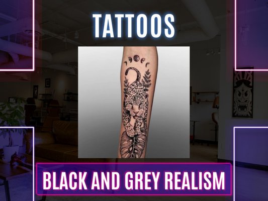 Black and gray realism - Resulting in tattoos that are like a photograph or real-life 3D object, realism is a finely-tuned style that takes immense skill, practice, and patience. Vastly complex, it requires a deep knowledge of shades, shapes, and light.