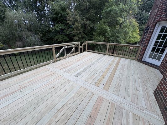 Upgrading Decks - We Redesigned old deck with a more modern look and also extended 4Ft out to give the homeowners more room to set tables, Chairs ex. Upgrading Decks - We Redesigned old deck with a more modern look and also extended 4Ft out to give the homeowners more room to set tables, Chairs ex.