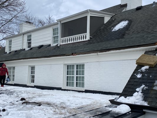 Roof and copper repair - This repair was done do to ice backing up thru existing old scupper outlet.