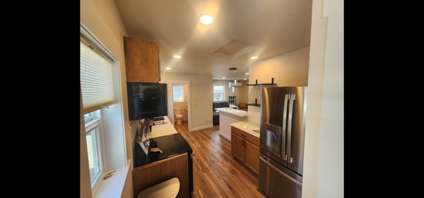Greeley Remodel - We took this 1930s down town Bend home and completely removed everything on the interior down to studs. We removed a wall to open the kitchen to the living room and allow room for a dining bar. The purpose of this project is for the home to be used as a short term rental walkable to the down town Bend area. Greeley Remodel - We took this 1930s down town Bend home and completely removed everything on the interior down to studs. We removed a wall to open the kitchen to the living room and allow room for a dining bar. The purpose of this project is for the home to be used as a short term rental walkable to the down town Bend area.