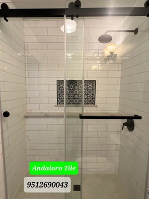 applevally job - custom shower design, walls are floated with concrete an pan is hot moped. wall tile is subway tile,nitch is moracan style tile, shower pan is hexagon. We supply all tile ,threw my tile shop located in applevally ca. we service all southern California. we do it right or not at all, we won't cut corners to save a few bucks.. applevally job - custom shower design, walls are floated with concrete an pan is hot moped. wall tile is subway tile,nitch is moracan style tile, shower pan is hexagon. We supply all tile ,threw my tile shop located in applevally ca. we service all southern California. we do it right or not at all, we won't cut corners to save a few bucks..