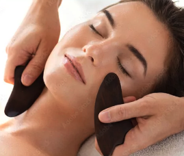 Gua sha - Gua sha is a manual therapy in acupuncture. Gua sha is the rubbing of a coin or a spoon on the skin in one direction. Often it is done on the upper and lower back, neck, and the ribs. It is a long time home remedy which is used for colds and fever, nausea, muscle aches and pain, as well as inhibited urination.
Gua sha will break the blood vessels below the skin causing an unusual looking bruise. Small patechia will come up on the skin in the areas of the gua sha. In Chinese medicine this is called release the “sha” which helps to resolve blood stagnation and release heat. Interestingly, if there is not too much heat present, or there is no blood stagnation, it does not create a bruise.
Gua sha is very safe and very comfortable. Before the procedure we will rub oil or a balm into the skin so there is no friction with the instrument. We may combine essential oils in the balm to increase the healing effect. The pressure is much like a massage. For many symptoms, such as cold, nausea, pain, and inhibited urination, the results are very rapid. Gua sha - Gua sha is a manual therapy in acupuncture. Gua sha is the rubbing of a coin or a spoon on the skin in one direction. Often it is done on the upper and lower back, neck, and the ribs. It is a long time home remedy which is used for colds and fever, nausea, muscle aches and pain, as well as inhibited urination.
Gua sha will break the blood vessels below the skin causing an unusual looking bruise. Small patechia will come up on the skin in the areas of the gua sha. In Chinese medicine this is called release the “sha” which helps to resolve blood stagnation and release heat. Interestingly, if there is not too much heat present, or there is no blood stagnation, it does not create a bruise.
Gua sha is very safe and very comfortable. Before the procedure we will rub oil or a balm into the skin so there is no friction with the instrument. We may combine essential oils in the balm to increase the healing effect. The pressure is much like a massage. For many symptoms, such as cold, nausea, pain, and inhibited urination, the results are very rapid.