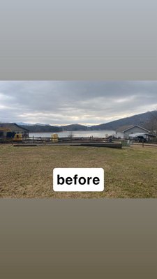 Examples of past jobs in before and after shots - Land clearing and gravel distribution