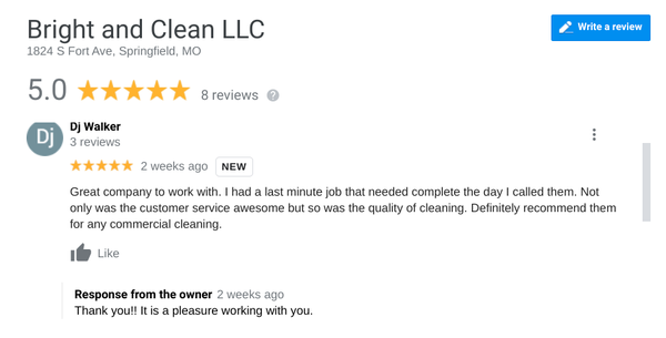 5 Star Reputation on Google! - Bright & Clean was established out of a passion to set a new standard of ease and excellence in commercial cleaning. Our mission is to provi