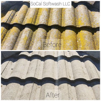 Roof Cleaning/ Treatment for moss, mold, algae- Softwas - This project was an insurance mandated roof cleaning/ treatment for moss, mold, and algae. Despite the brittle infrastructure of this 40+ ye Roof Cleaning/ Treatment for moss, mold, algae- Softwas - This project was an insurance mandated roof cleaning/ treatment for moss, mold, and algae. Despite the brittle infrastructure of this 40+ ye