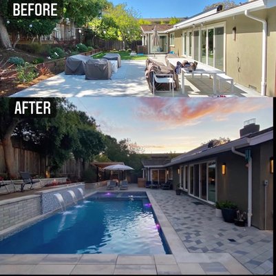 Backyard Remodel 2022 - This backyard is exponentially better since we remodeled it! We added pavers all throughout, a barbecue with lights, a garden area, a raised seating area, a seating area covered by a pergola, and an outdoor shower. We also installed all the plants and greenery. Backyard Remodel 2022 - This backyard is exponentially better since we remodeled it! We added pavers all throughout, a barbecue with lights, a garden area, a raised seating area, a seating area covered by a pergola, and an outdoor shower. We also installed all the plants and greenery.