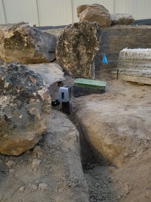 Water Feature Power - Adding 120v power for water feature.