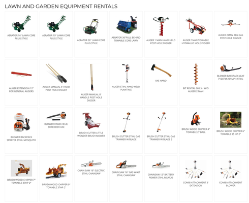 Lawn and Garden Equipment Rentals - Lawn and Garden Equipment Rentals