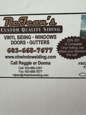 Vinyl Siding and Vinyl Windows - We are a Family  Owned Company 
Since 2002 With Quality Work and 
Reasonable Pricing