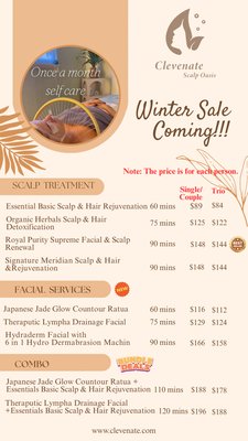 👏👇🏻Winter Sale🥰👍 - ❄️ Winter Head Spa Sale is here ✨
Rejuvenate your scalp, mind & soul this season with our signature head spa ritual — deep cleanse, hydration & total relaxation. 👏👇🏻Winter Sale🥰👍 - ❄️ Winter Head Spa Sale is here ✨
Rejuvenate your scalp, mind & soul this season with our signature head spa ritual — deep cleanse, hydration & total relaxation.