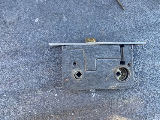 Clean Old Fashion Mortise Lock - This customer had an old mortise lock that was sticking and needed cleaned. This process took about 1 to 2 hours.