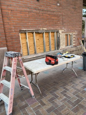 Bank atms removed - Finding matching thin brick to patch a wall where the atms were removed Bank atms removed - Finding matching thin brick to patch a wall where the atms were removed