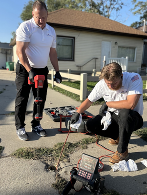 Drain line job in Salt Lake City. - The team at Royal Plumbing Heating & Air on the jobsite!