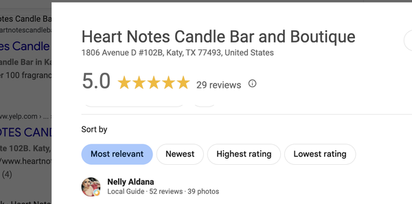 Customer Experiences/ Testimonials - DIY candle bar - choose from over 100 fragrances to blend and create your own custom fragrance and add it to a candle, car diffuser, reed diffuser, dryer ball, or room spray. Select from premium body fragrances to create your own perfume or cologne. Have a glass of wine while relaxing, socializing, and exploring scent combinations. If you prefer an expertly crafted scent, stop in to purchase Heart Notes’ signature collection of candles, soaps, lotions, room sprays, and diffusers. Or simply browse unique pottery from West Austin Pottery. Please Note: Walk-ins are only allowed on Fridays and Saturdays. All other weekday workshops must be booked on our website to allow for proper scheduling of staff Customer Experiences/ Testimonials - DIY candle bar - choose from over 100 fragrances to blend and create your own custom fragrance and add it to a candle, car diffuser, reed diffuser, dryer ball, or room spray. Select from premium body fragrances to create your own perfume or cologne. Have a glass of wine while relaxing, socializing, and exploring scent combinations. If you prefer an expertly crafted scent, stop in to purchase Heart Notes’ signature collection of candles, soaps, lotions, room sprays, and diffusers. Or simply browse unique pottery from West Austin Pottery. Please Note: Walk-ins are only allowed on Fridays and Saturdays. All other weekday workshops must be booked on our website to allow for proper scheduling of staff