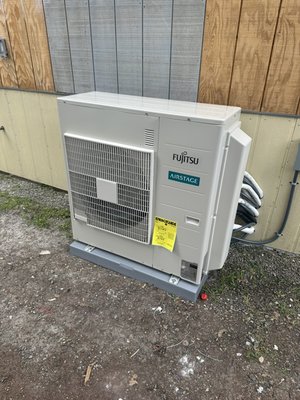 Fujitsu Mini Split Install - Installed Fujitsu multi-zone mini split system for efficient heating and cooling with independent temperature control. Fujitsu Mini Split Install - Installed Fujitsu multi-zone mini split system for efficient heating and cooling with independent temperature control.