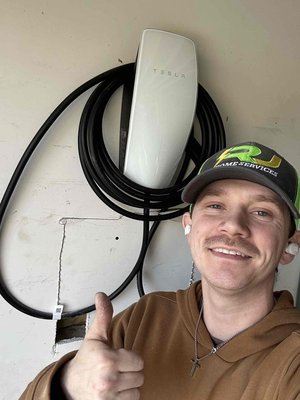 EV Charger Installation & Services - EV charger installation and service across Fredericksburg, Stafford, Warrenton and Spotsylvania County. Most home installs are Level 2 — a 240V circuit like your dryer runs on, good for 15–40 miles of range per hour. We install across brands, so if you already have a charger we'll put in what you've got: garage walls, weatherproof outdoor units, pedestal mounts and enclosures. The first question is always whether your panel has room for the circuit, and we'd rather tell you that up front than halfway through. We service chargers we didn't install, too. EV Charger Installation & Services - EV charger installation and service across Fredericksburg, Stafford, Warrenton and Spotsylvania County. Most home installs are Level 2 — a 240V circuit like your dryer runs on, good for 15–40 miles of range per hour. We install across brands, so if you already have a charger we'll put in what you've got: garage walls, weatherproof outdoor units, pedestal mounts and enclosures. The first question is always whether your panel has room for the circuit, and we'd rather tell you that up front than halfway through. We service chargers we didn't install, too.